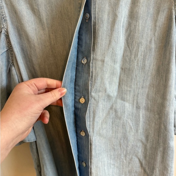 ROWAN PUFF SLEEVE CAPRI SHIRT CAROLINA BLUE Women’s Large Tencel - Picture 6 of 12